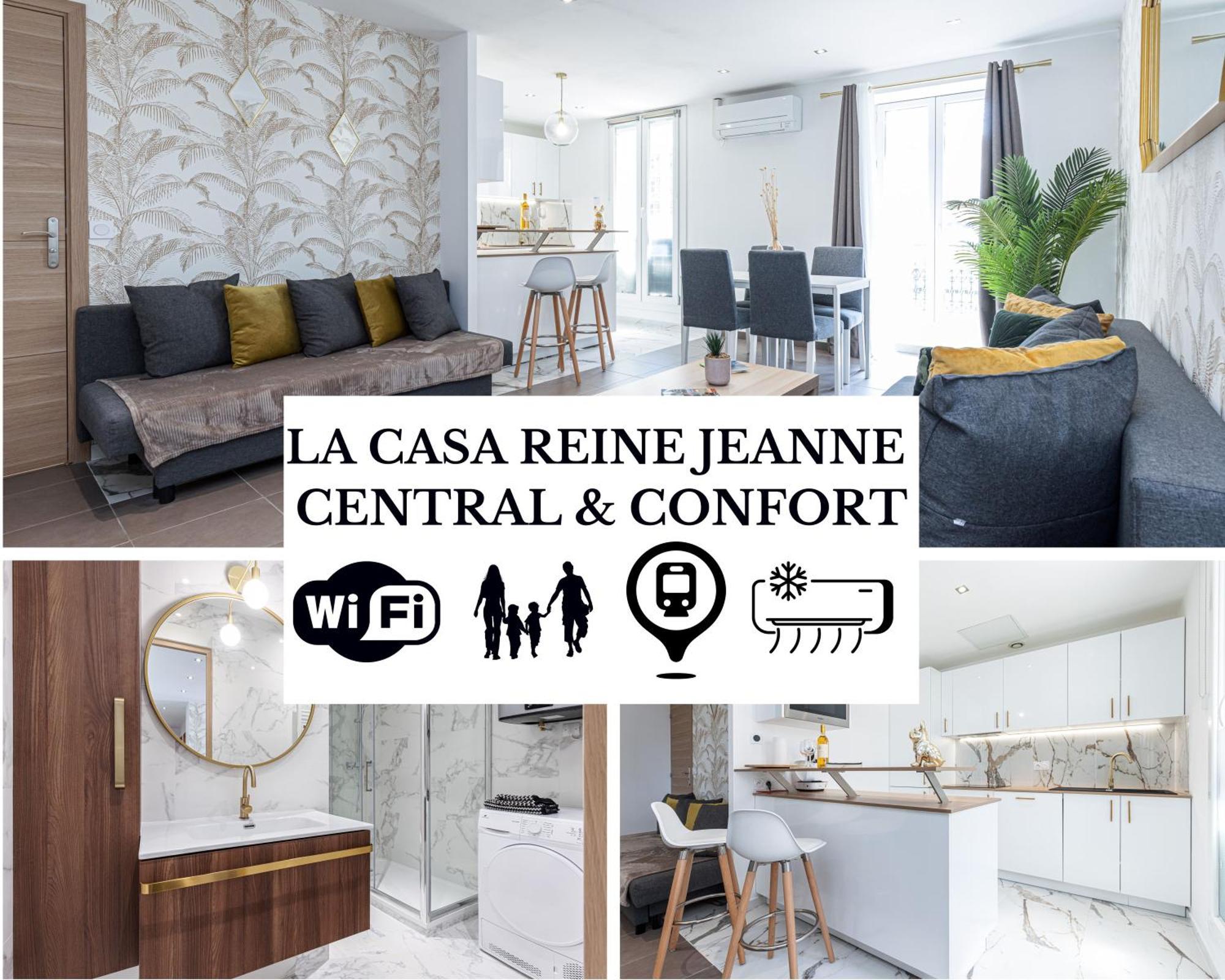 La Casa Reine Jeanne- Pres De La Gare - Wifi - Parking - Neuf Et Confort Apartment Nice